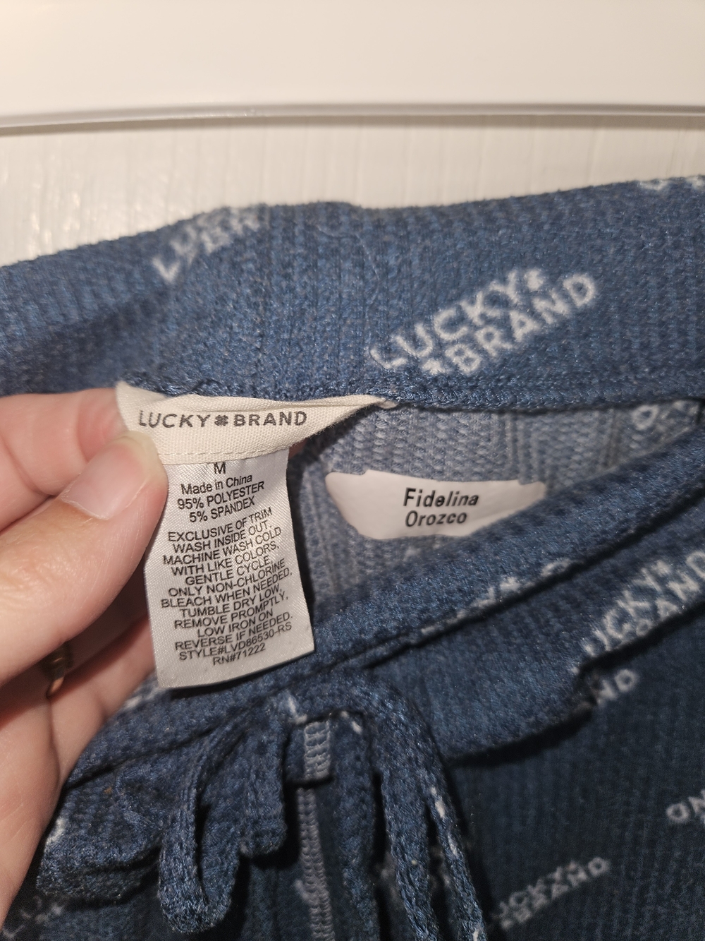 Lucky Brand Blue Knit Logo Lounge Pants - Picture 4 of 6